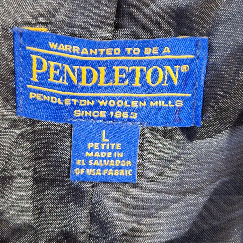 Pendleton Virgin Wool Black And Gray Patterned Bl… - image 8